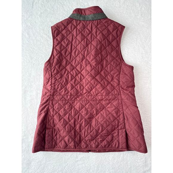 Peter Millar Womens Addison Quilted Travel Vest Size Medium Maroon Zip Pockets - Picture 7 of 7